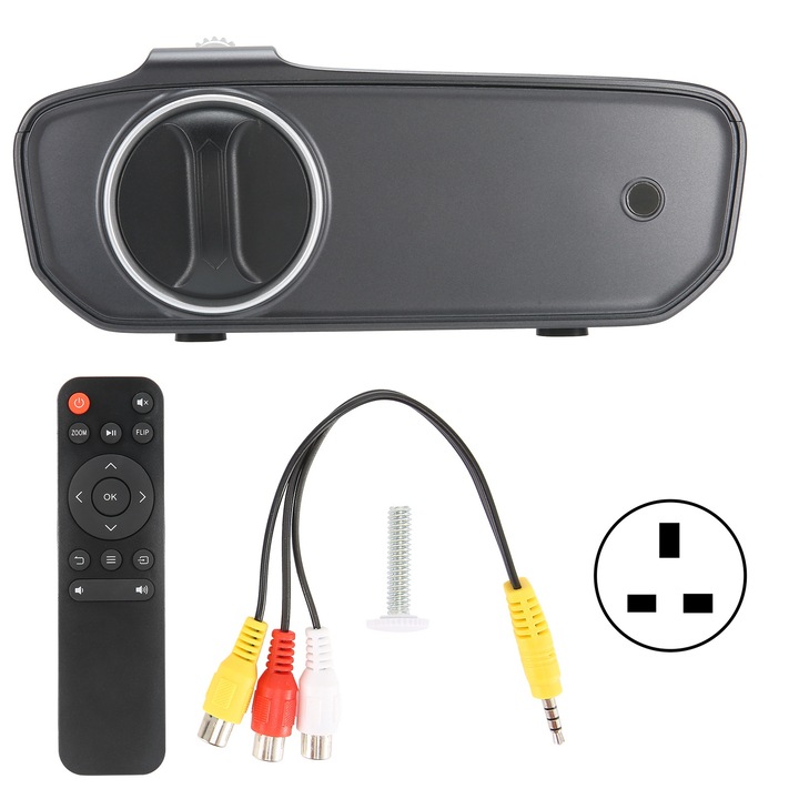 Longziming Mini 1080P LED videoprojektor, 140ANSI, gyöngyszürke, hordozható