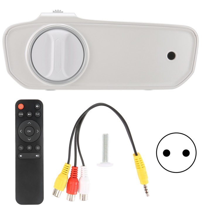 Jormftte Full HD 1080P Mini Videoprojektor, 140 ANSI, Gyöngyházfehér, Hordozható