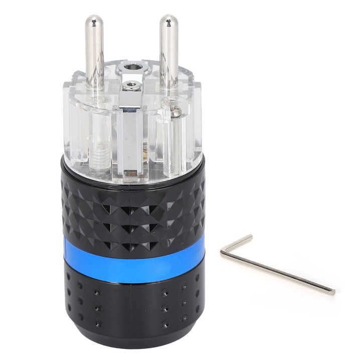 monosaudio tápcsatlakozó Tiszta réz ródium bevonatú átlátszó audió tápcsatlakozó 100‑250VE103R (férfi)