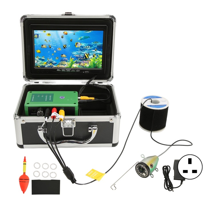 Camera de pescuit 5in Jormftte, IP68 waterproof, noapte, 195 grade, 10000mAh, 5 inch