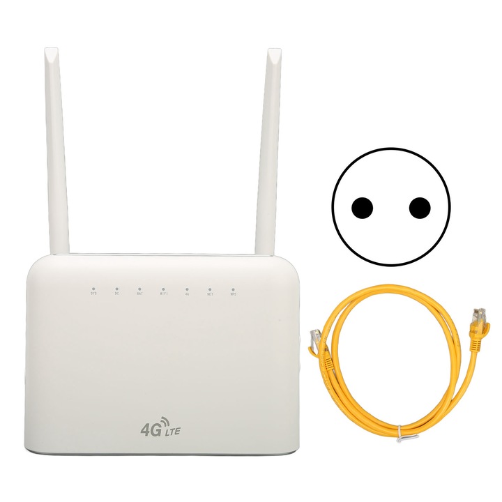 DC 12V 1A 4G LTE CPE router hálózati kábellel 300Mbps vezeték nélküli internet WiFi router 100‑240V EU csatlakozó