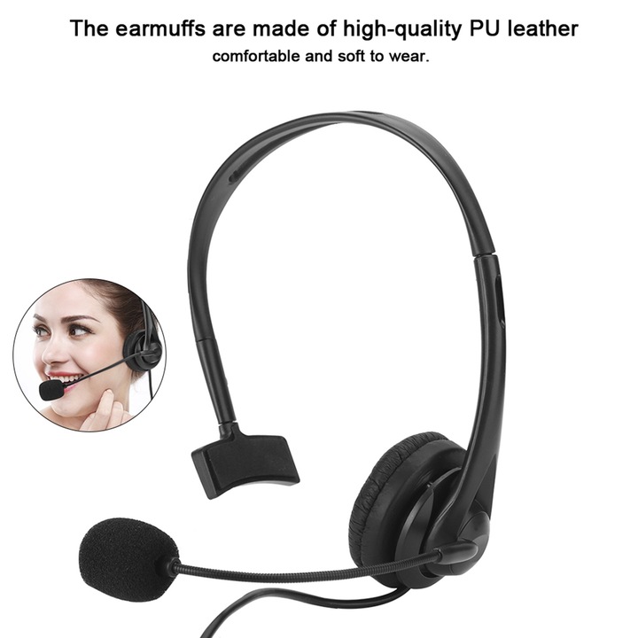 Jormftte PC fejhallgató mikrofonnal, USB, 40mm, kényelmes, 91g