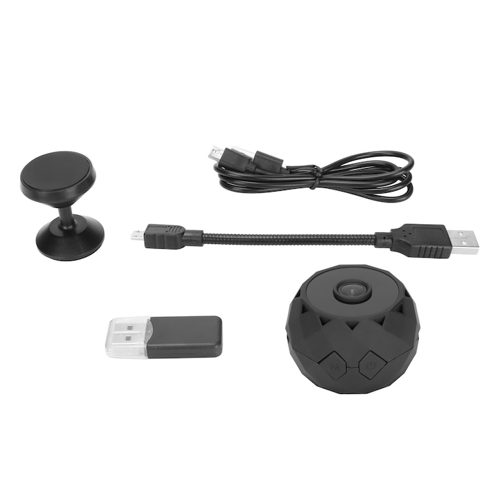 Camera video mini Jormftte, 1080P, detectie miscare 7m, conectivitate WIFI, 1GB