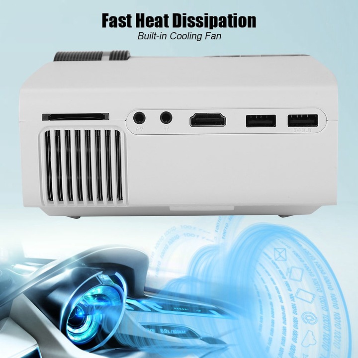 Jormftte 1080P Full HD videoprojektor, 50-130 hüvelykes vetítés, sztereó hang, távirányító