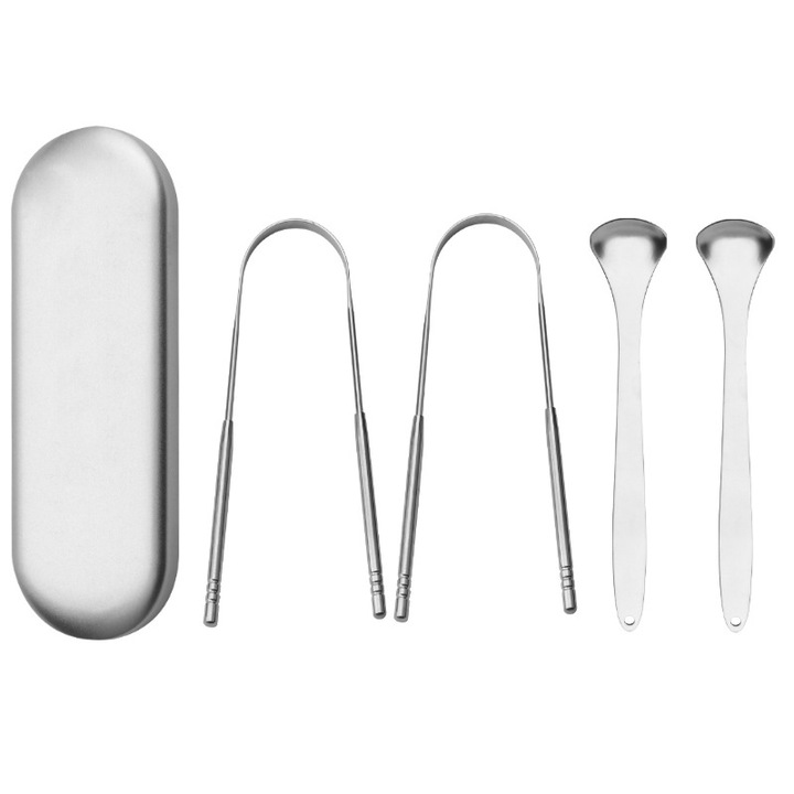 Rozsdamentes acél fogkefe készlet, hatékony tisztítás, kétoldalas kialakítás