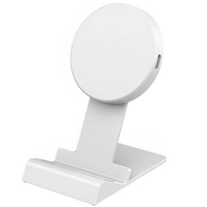 Asztali állvány, Vezeték nélküli töltés 10W, Modell G-A04, Behúzható, Fehér