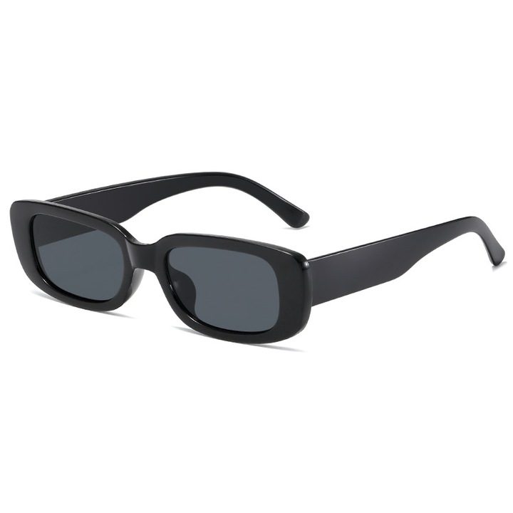 Ochelari de soare Square, unisex, model retro patrat, protectie UV400, Tessero, negru
