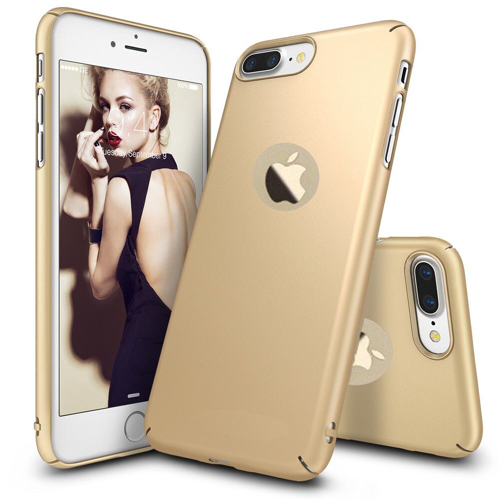 Husa telefon Iphone 7 Plus ofera protectie Ultrasubtire - Silk Gold Matte