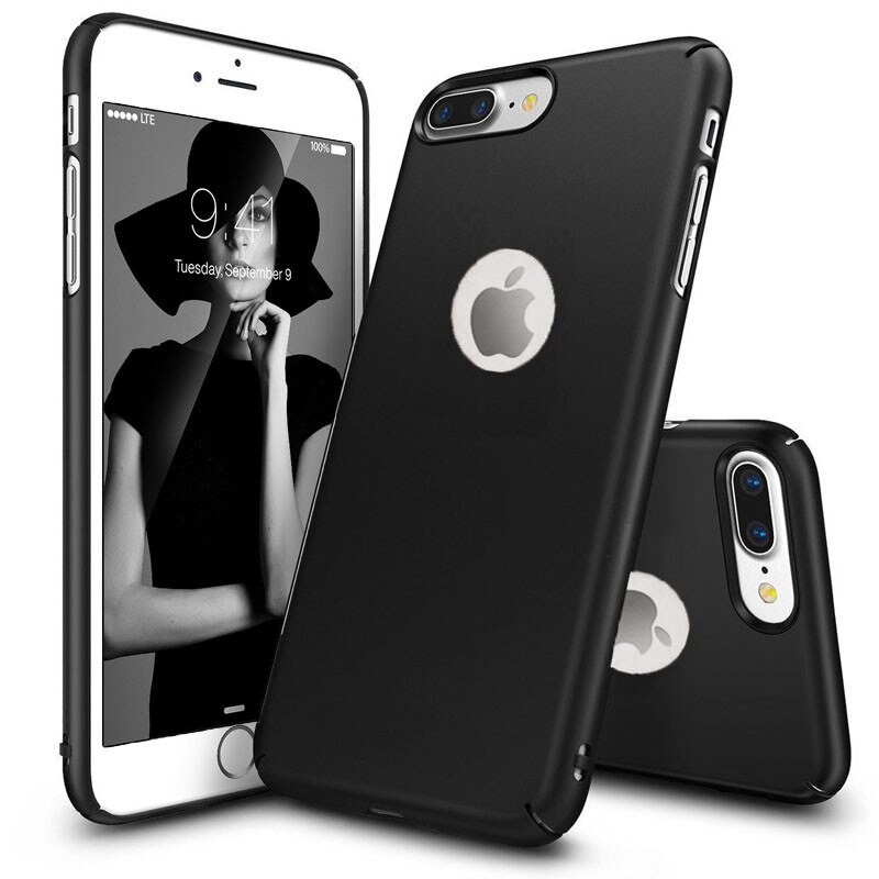 Husa telefon Iphone 7 Plus ofera protectie Ultrasubtire - Silk Black Matte