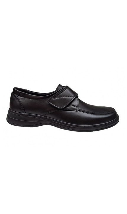 Pantofi barbati, model casual, calapod lat, piele naturala, negru, marime 42 - GKR09N