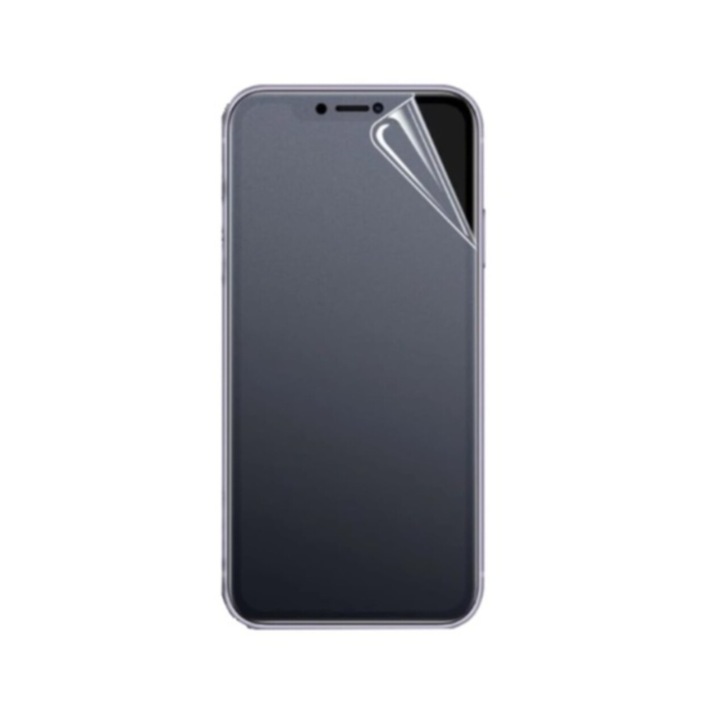 Folie de protectie ecran Mata din silicon compatibila cu iPhone 11, Anti Amprente, Perfect fit, TPU, acopera tot ecranul, transparenta, ISAG®