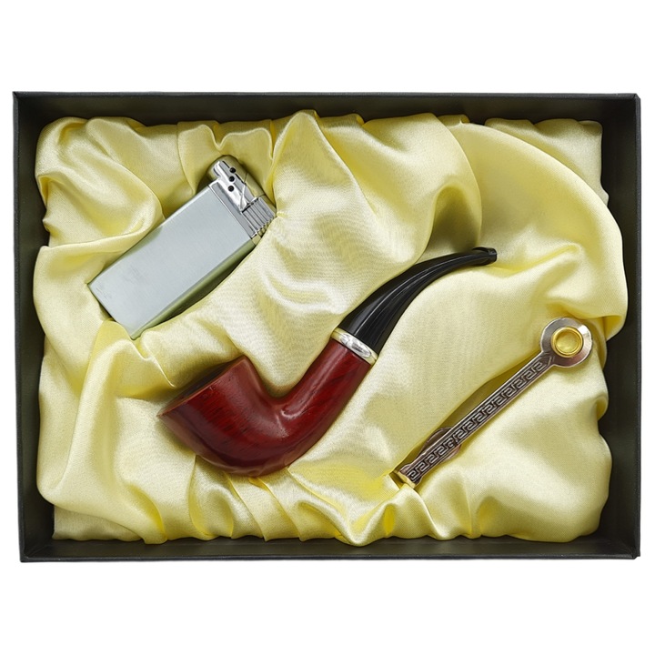 Set cadou bricheta, pipa si suport, 20,5x4,5x15,5 cm