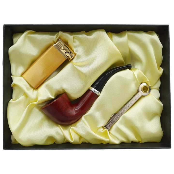 Set cadou bricheta, pipa si suport, 20,5 x 4,5 x 15,5 cm