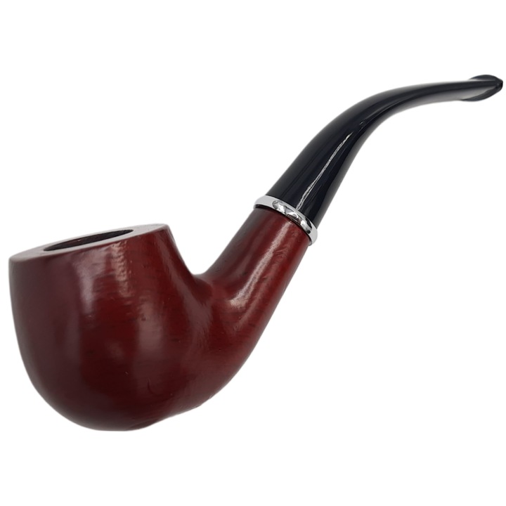 Pipa traditionala din lemn pentru fumat, 13x4,3cm, set cu husa