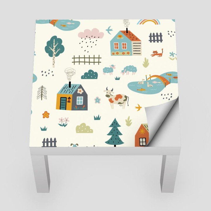 Autocolant pentru masa LACK, Wallvy, abstract, 55x55cm, folie PVC, mat