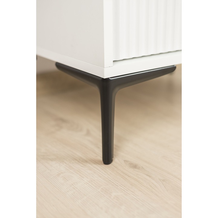 Set 4 picioare metalice B&B, negru mat, 18 cm, pentru mobilier