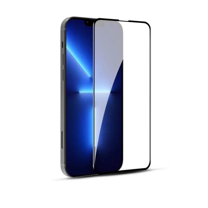 Стъклен Протектор за iPhone 14, Anti Shock, Прозрачен/ Черен