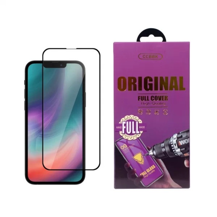 Стъклен Протектор OG за iPhone 13 Mini, Anti Shock, Прозрачен/ Черен