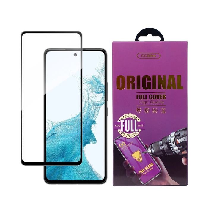 Стъклен Протектор OG за Samsung Galaxy A53, Anti Shock, Прозрачен/ Черен