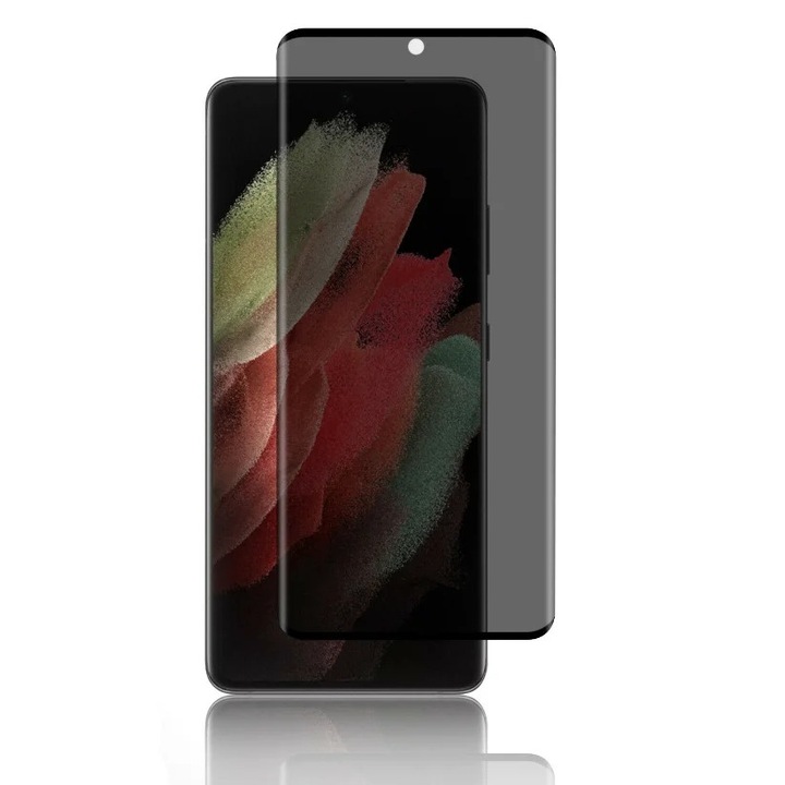 Protector de sticla, Tech Armor, Pentru Samsung Galaxy S22 Ultra, Anti Spy, Negru