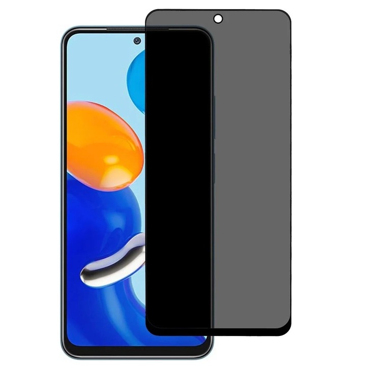 Стъклен Протектор Privacy за Xiaomi Redmi Note 12S, Anti Spy, Черен