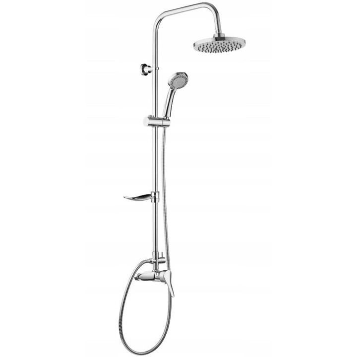 Falra szerelhető zuhanygarnitúra, Deante, esőhatású, rozsdamentes acél/ABS