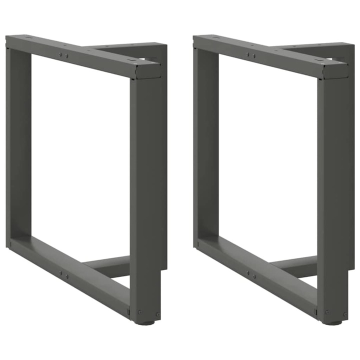 Крака за трапезна маса vidaXL, Т-образни, 2 бр., антрацит, 90x35x(72-73) см, стомана 4013066