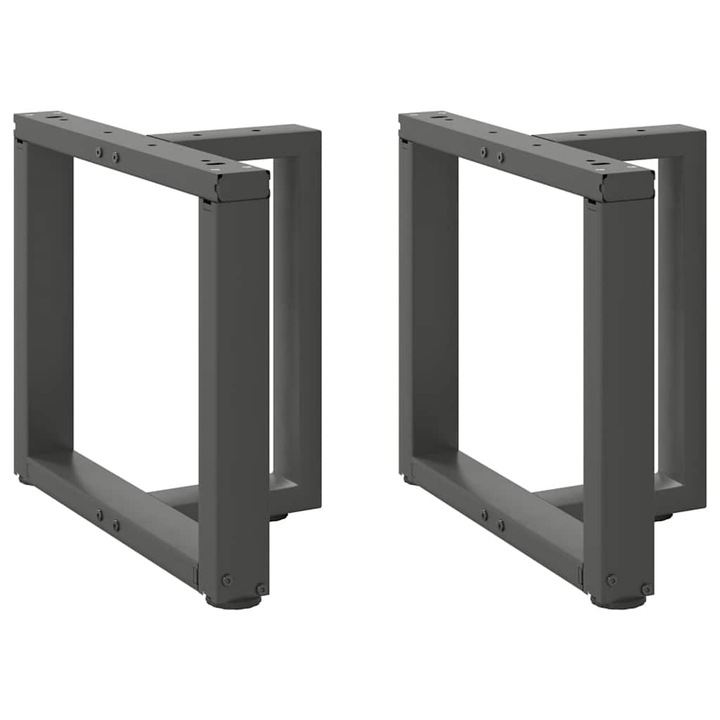 Крака за масичка за кафе vidaXL, Т-образни, 2 бр., антрацит, 50x25x(42-43) см, стомана 4013030