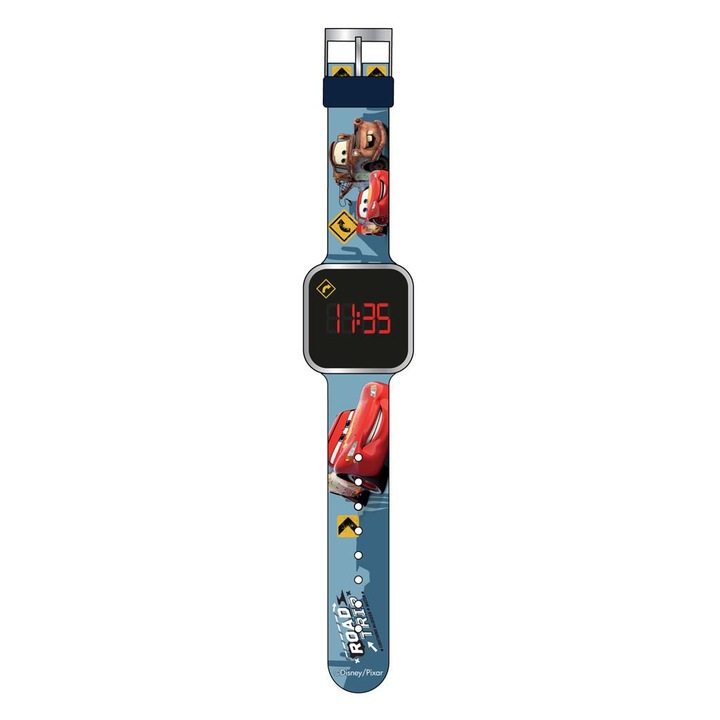Ceas LED Disney Cars, silicon, multicolor, 10x10cm