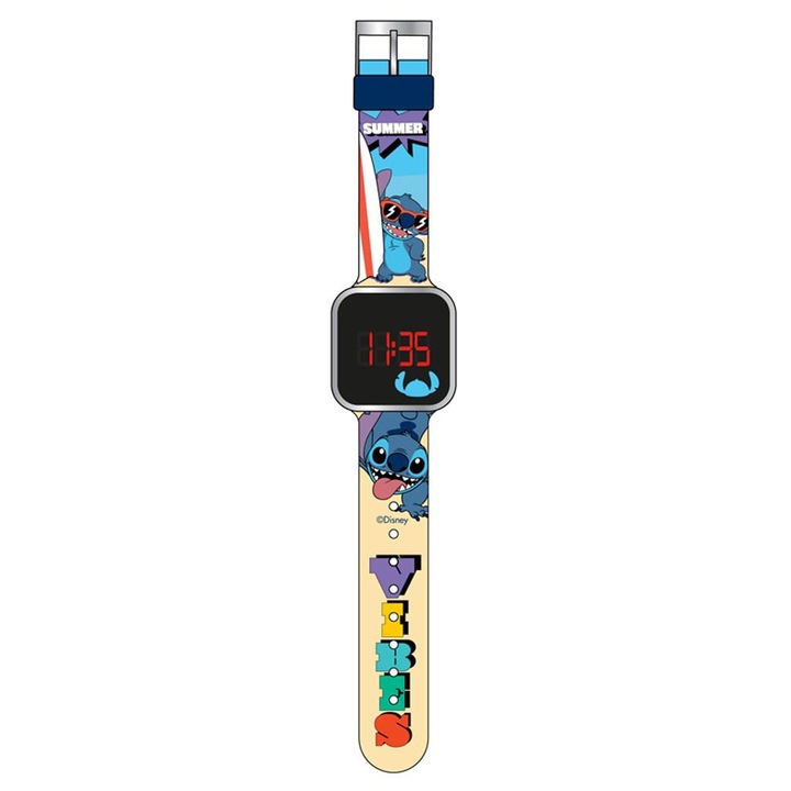 Ceas LED Disney Stitch, silicon, multicolor, 10x10cm, Diakakis