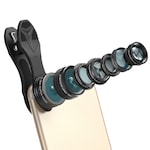 Kit lentile profesionale smartphone 7in1 - Fish Eye + 2 in 1 Wide Angle/macro Lens + CPL+ Kaleidoscope and 2X zoom Lens camera, pentru Samsung iPhone Xiaomi DG5