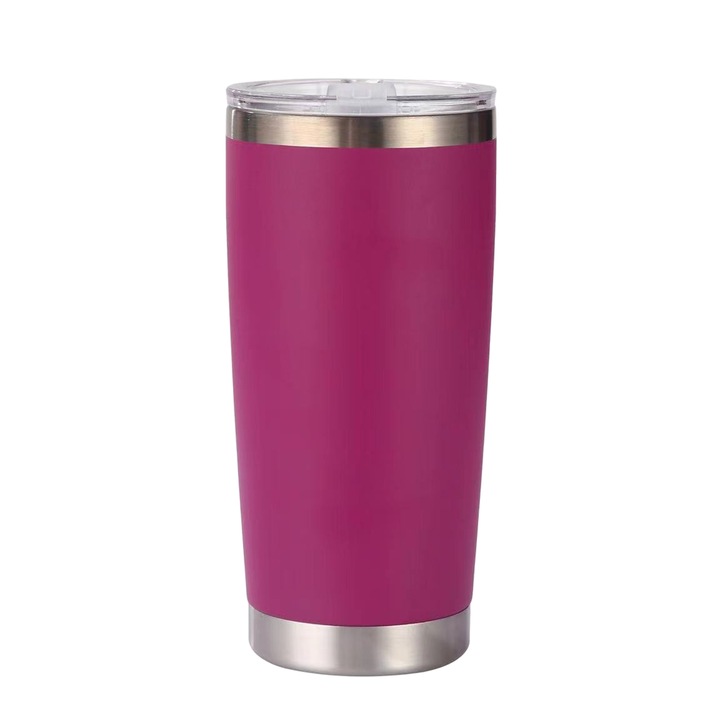 Termosz pohár 20oz, rozsdamentes acél, duplafalú szigetelés, csúszó fedél, többszínű