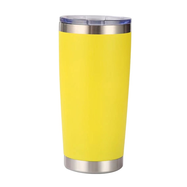 Termosz bögre 20oz, duplafalú szigetelés, rozsdamentes acél, csúszó fedél, többszínű, 20oz
