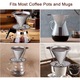 Filtru de cafea fara hartie filtru reutilizabil 800 mesh, Filtru permanent de cafea, otel inoxidabil, cu suport anti alunecare, argintiu