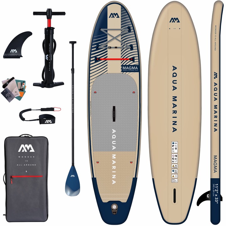 Set paddleboard AQUA MARINA MAGMA 11'2" SUP, gonflabil, multicolor, 340x84x15cm