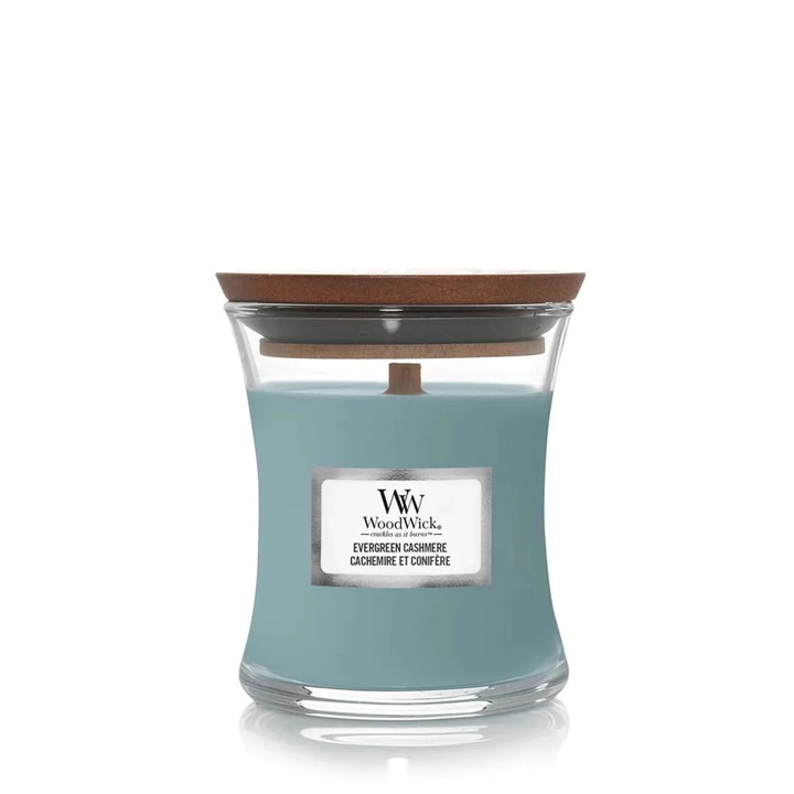 Свещ Wood Wick, Evergreen Cashmere, Малък Буркан