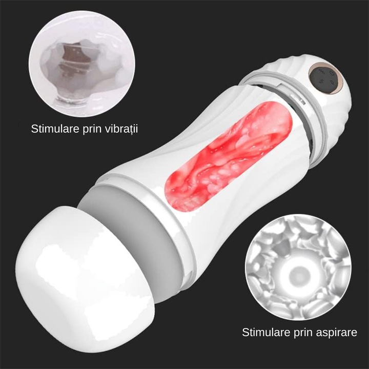 Masturbator Barbati automat, HB2104, Sunete excitante, Aspiratie adanca, 5 functii, 10 moduri