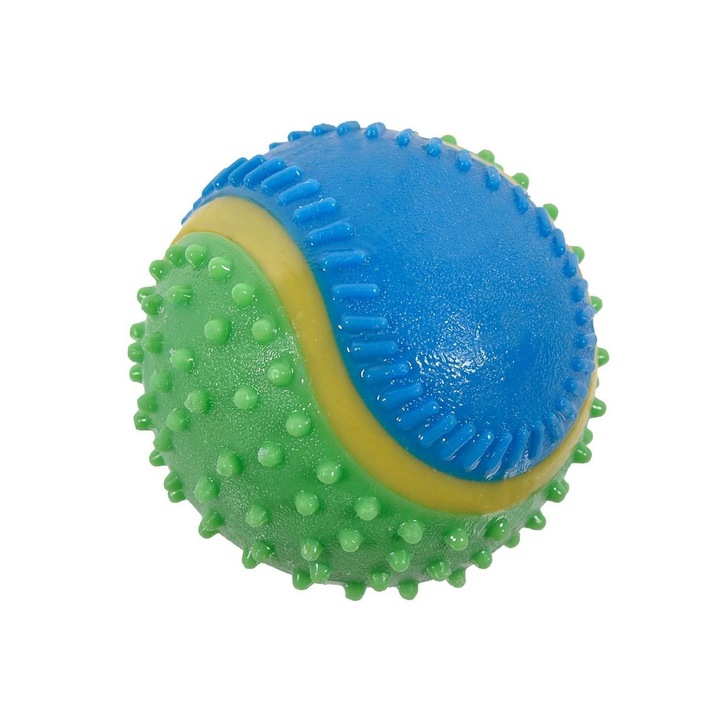 Kisállat kutyajáték, 5 érzék golyós, tarka, marha ízű, 10 cm