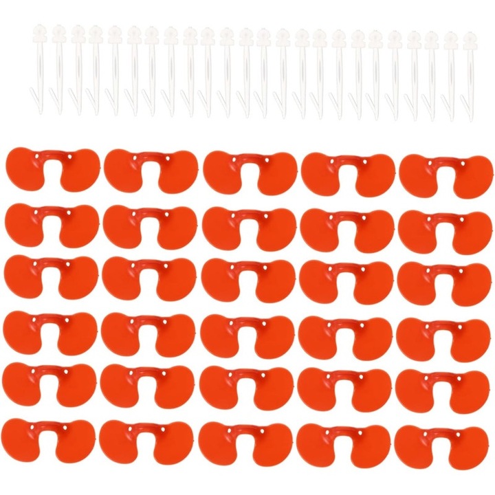 Set 100 ochelari de protectie pentru gaini, Basesailor, 7cm, Rosu