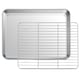 Tava de copt cu gratar, Axroad Mall, Rezistent la coroziune, Rezistent la temperaturi ridicate, Non-toxic, Nu este usor de deformat, Usor de curatat, Pentru gatit/coacet/racire, 28x23.5x2.5cm, Inox, Argintiu