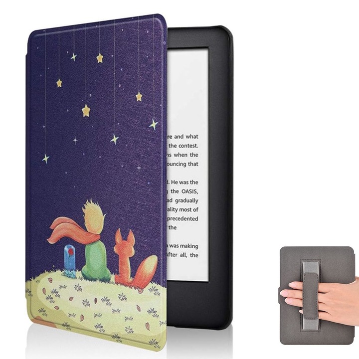 Husa de protectie pentru Kindle Paperwhite de 6, 8 inci generatia a 11-a, 2021, piele usoara, functie automata de somn/trezire, curea de mana, VIENOD, Violet