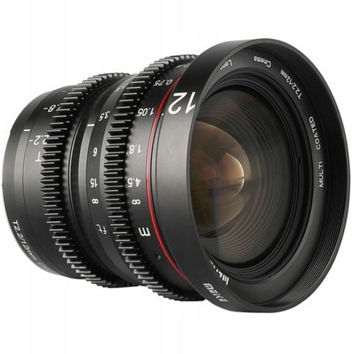 Obiectiv video Meike 12mm f/2.2 Prime MFT pentru Olympus Micro 4/3 M4/3, MK-1222T-M43