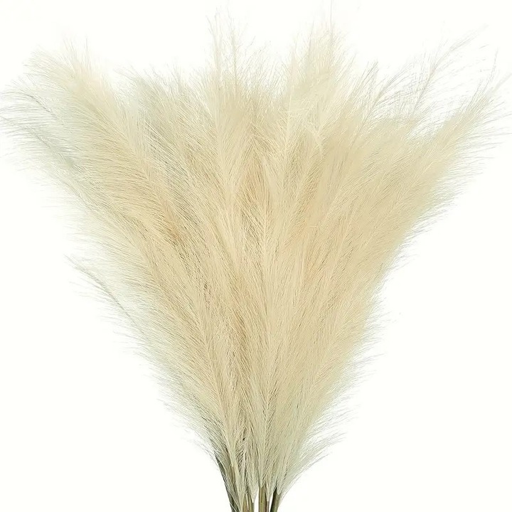 Pampas artificial set 10 fire x 54 cm, crem