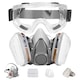 Masca respiratorie, MESEVEN, cu ochelari de protectie, set complet, ajustabil, din silicon, pentru praf si vapori organici