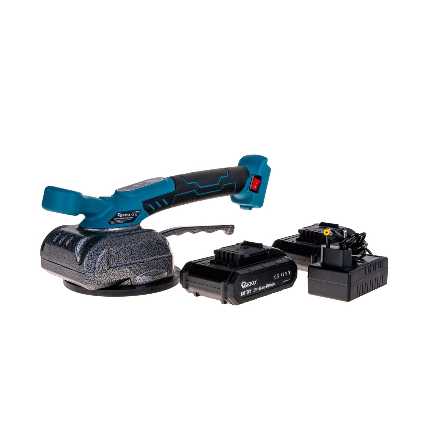 Ventuza vibranta pentru gresie cu acumulator, 21 V, Geko G80670