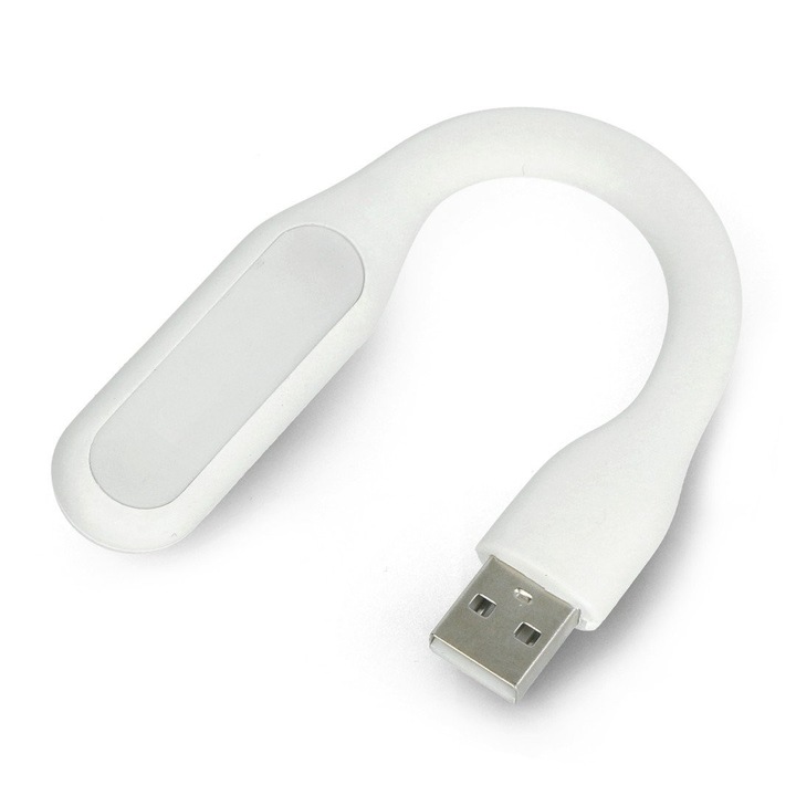Mini lampa LED portabila, PROCART, brat flexibil, alimentare USB, alba