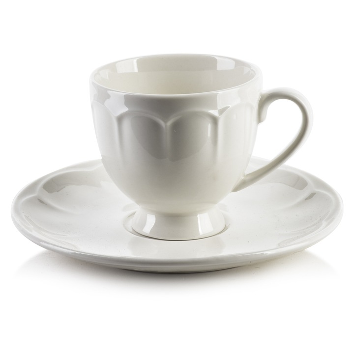 Cana espresso cu farfurie, Affekdesign By Mondex, 50ml, 7x9x6,5cm, 13x1,5cm