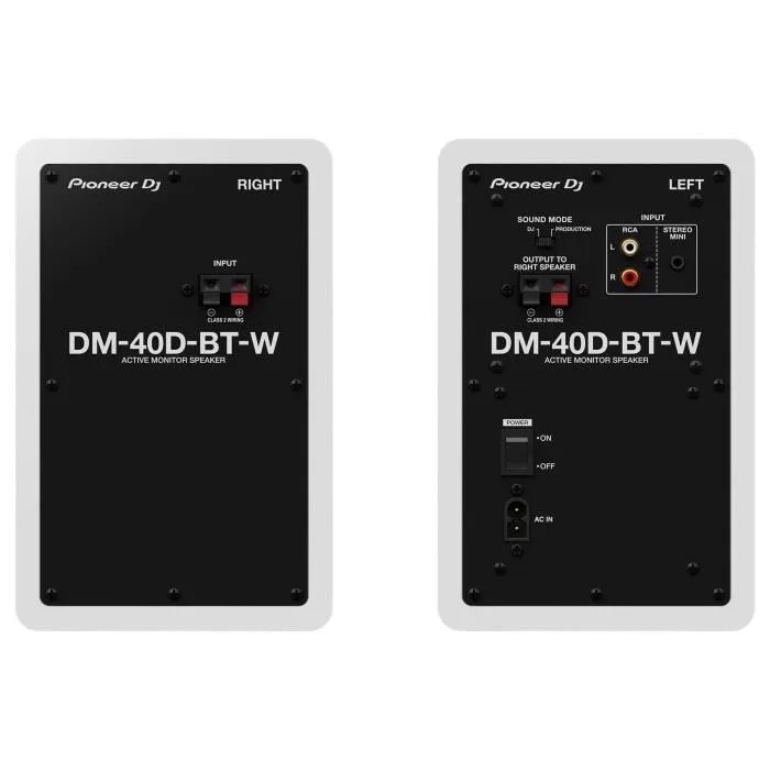 Pereche boxe Pioneer DJ DM-40D-BT-W, Bluetooth, 2 x 19 W, alb