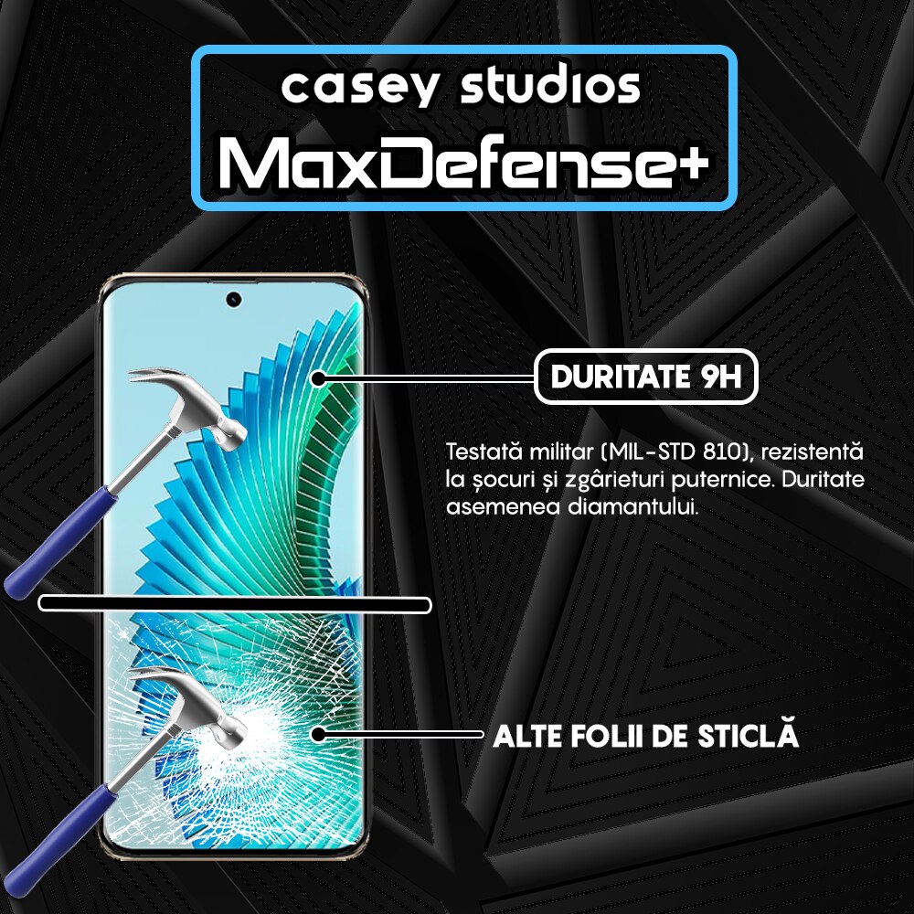 Folie Sticla CASEY STUDIOS™ compatibila cu Honor Magic6 Lite, Full Cover 3D, Full Glue, Duritate Militara, Ultra HD, Anti Zgarieturi, Anti Amprente, Anti Socuri, Margini Negre