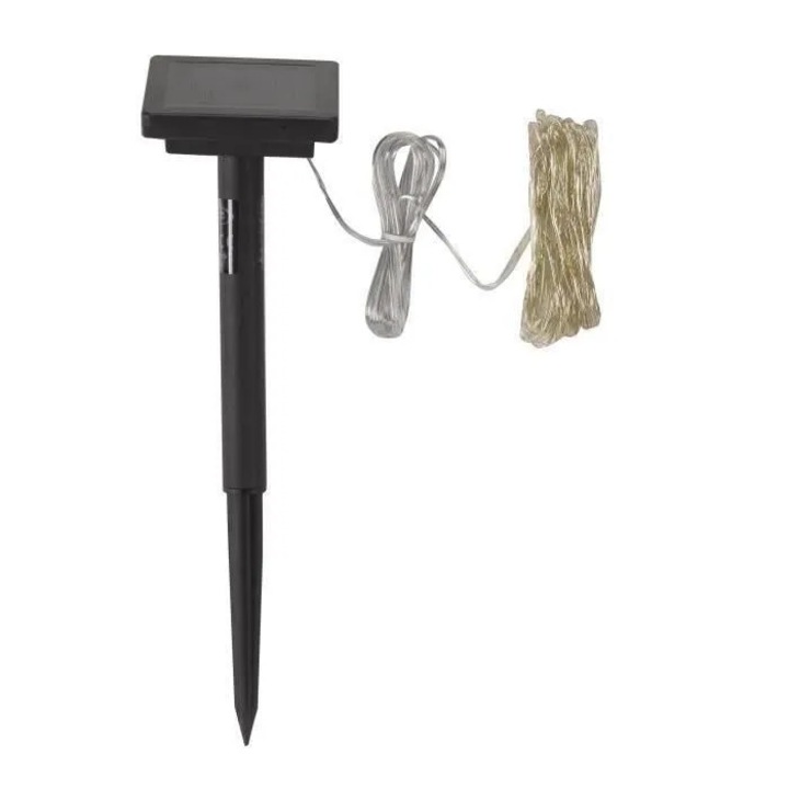 Lampi solare Smart Garden, girlanda exterioara, 100 LED-uri albe